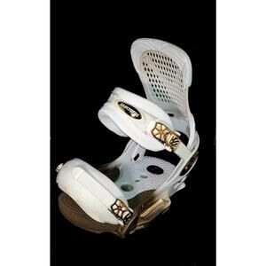 NEW Burton EST Snowboard Bindings Men L (10+) W(11+) White & Gold Forward Lean